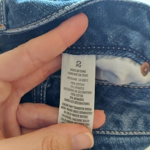 American Eagle Stretch Denim Jean Shorts Cuffed Frayed Sz 2 - Picture 3 of 9